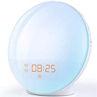 Wake Up Light Despertador Luz - 2020 LED Despertador Amanecer Simulación de Amanecer y Anochecer- 2 Alarmas- 7 Luces de…